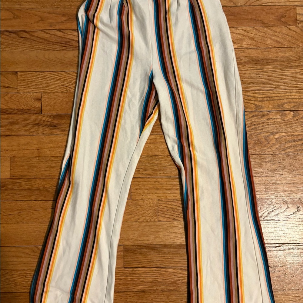 Free People Colorful Striped High Waisted Pants